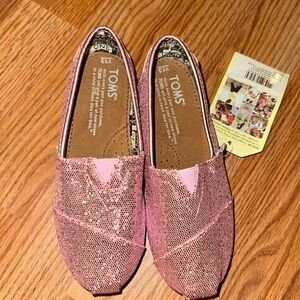 Girls Pink Sparkle TOMS